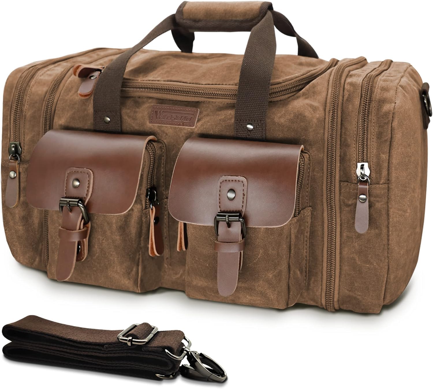 Wildroad Waxed Canvas Duffle Bag - 60L Waterproof Travel Bag
