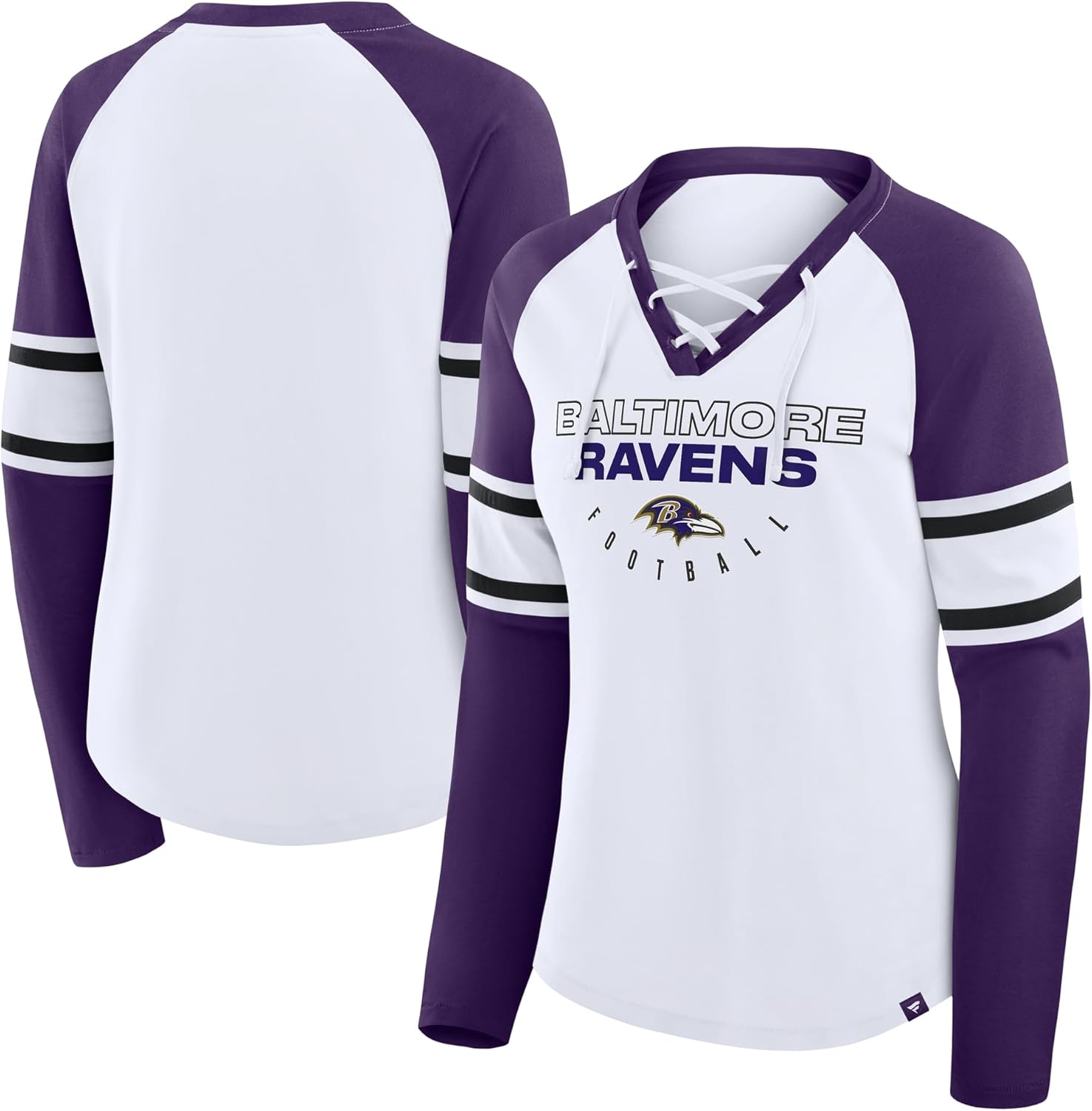 Fanatics Women's NFL Redzone Blitz Package Raglan Lace-Up T-Shirt