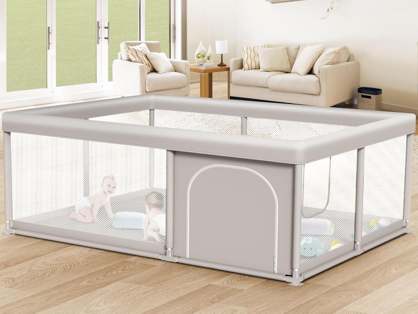 Large Baby Playpen 65x50 Inch for Safe Indoor & Outdoor Fun