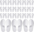 Juvale Disposable Slippers for Guests - 24 Pairs White Closed-Toe