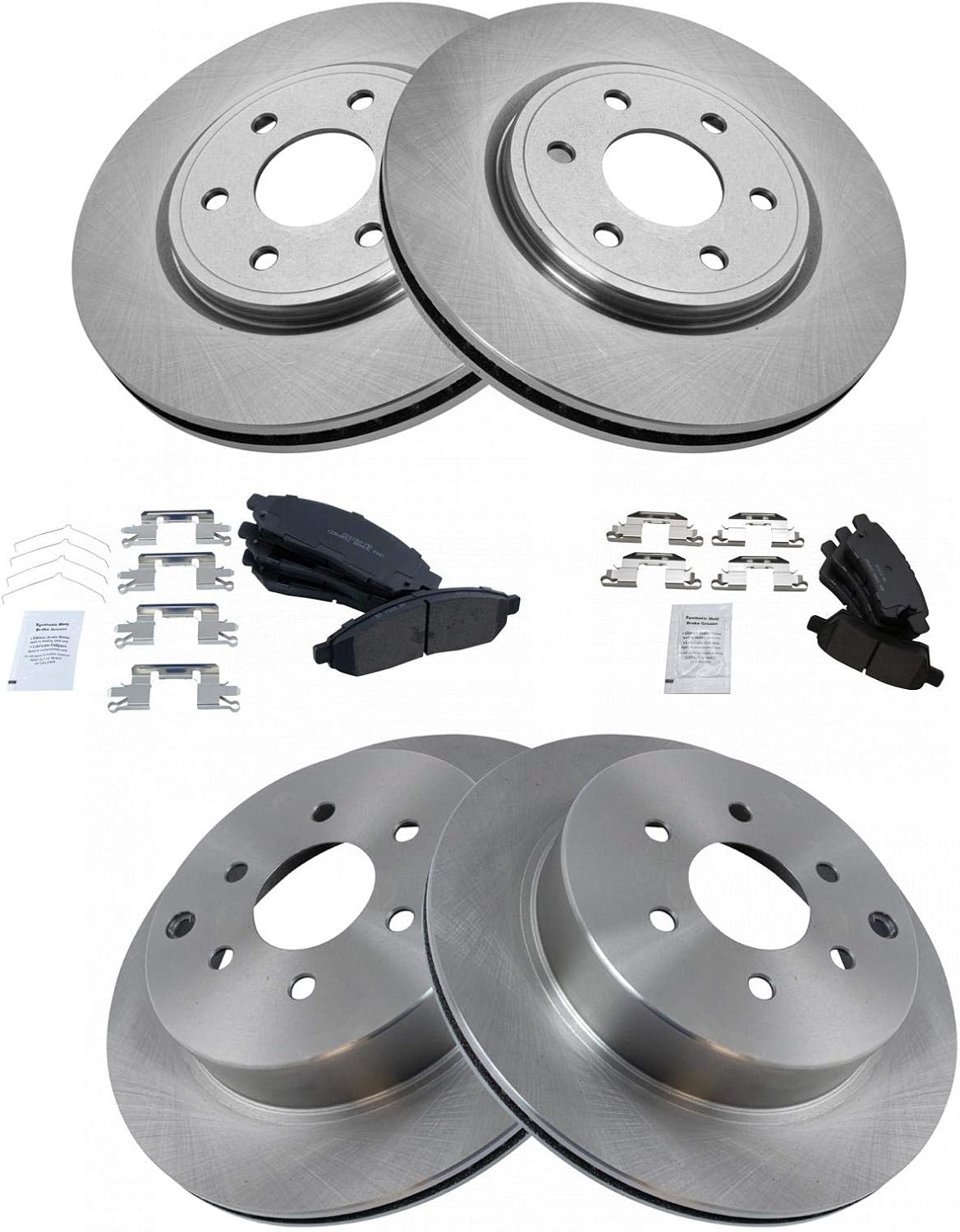 TRQ Front and Rear Brake Pad & Rotor Kit for Nissan Pathfinder