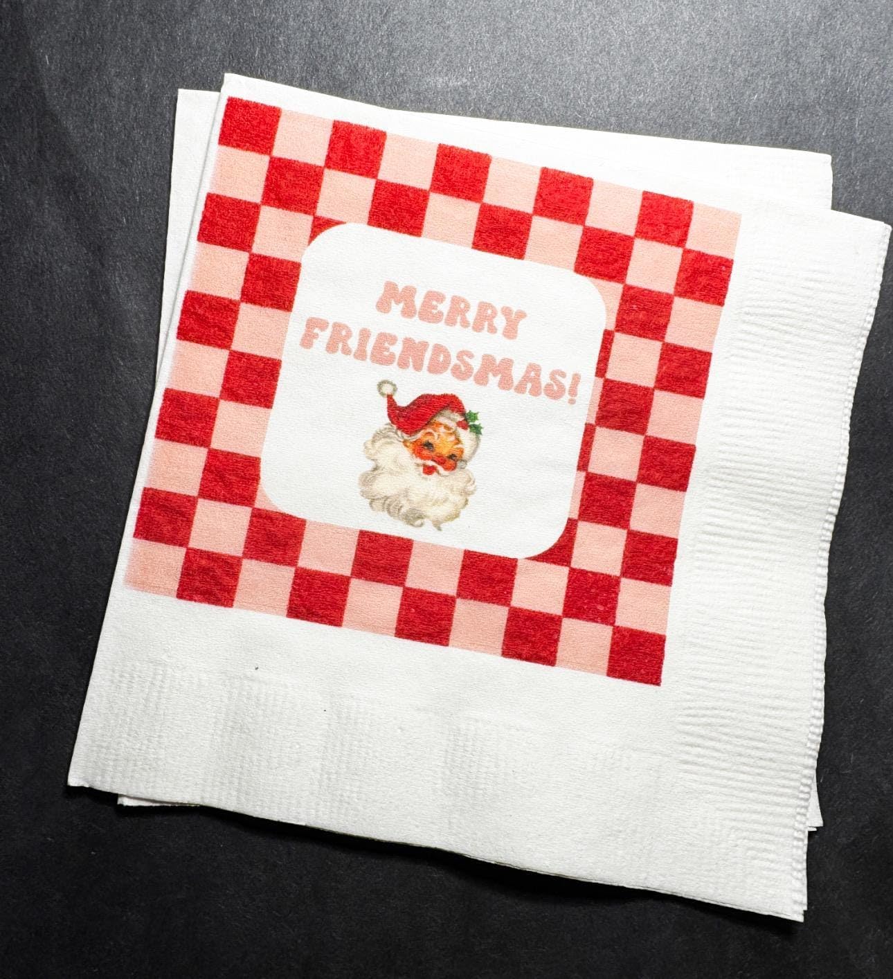 Vintage Santa Funny Christmas Cocktail Napkins Set