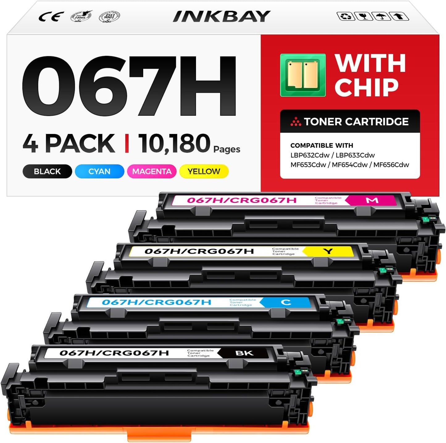 High Capacity 067H Toner Cartridge Set for Canon Printers