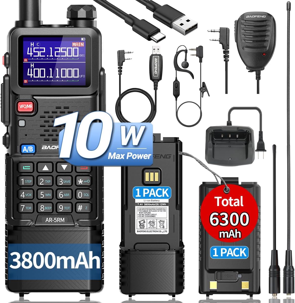 Baofeng Radio 5RM 10W Handheld Two Way Radio for Long Range