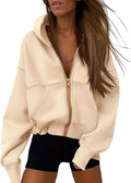 Zip Up Hoodie for Women - Oversized Cozy Fleece Fall Jacket