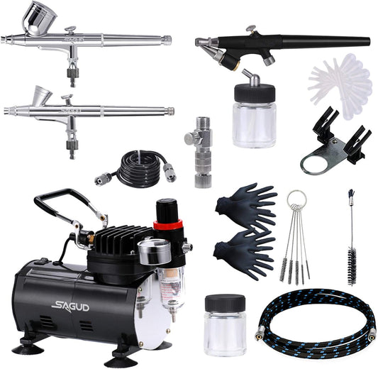 SAGUD Airbrush Kit: Professional Grade Trio!