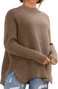 Plus Size Sweater Tunic Long Sleeve Crew Neck - Oversized Ribbed Fit