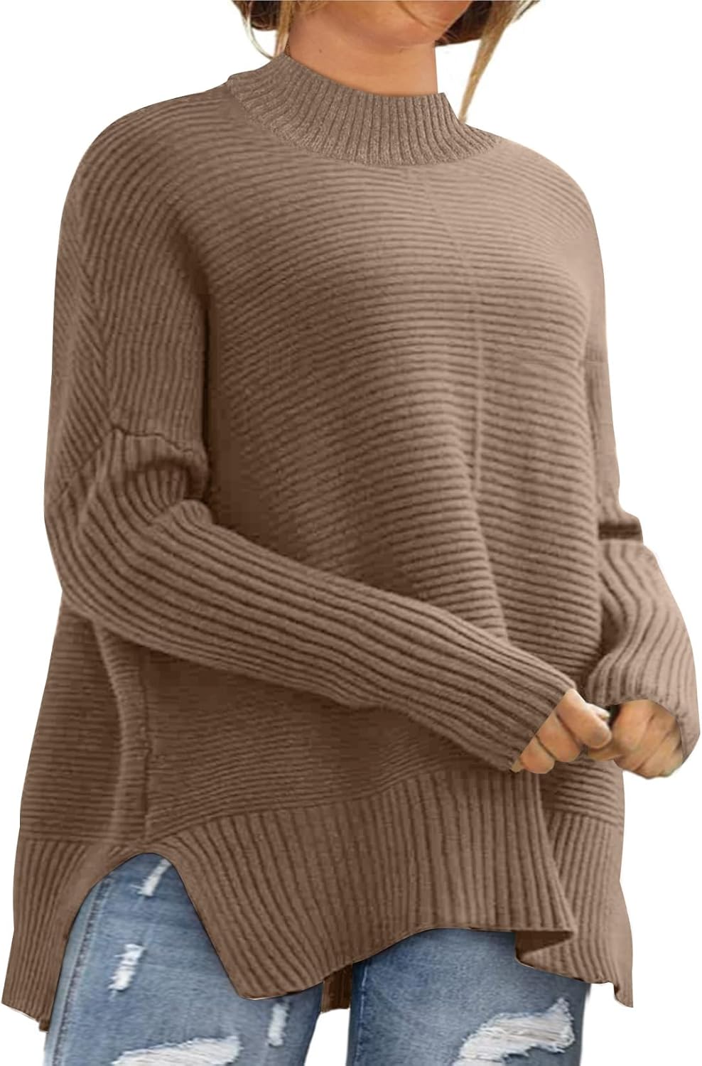 Eytino Womens Plus Size Sweaters Long Sleeve Casual Tops