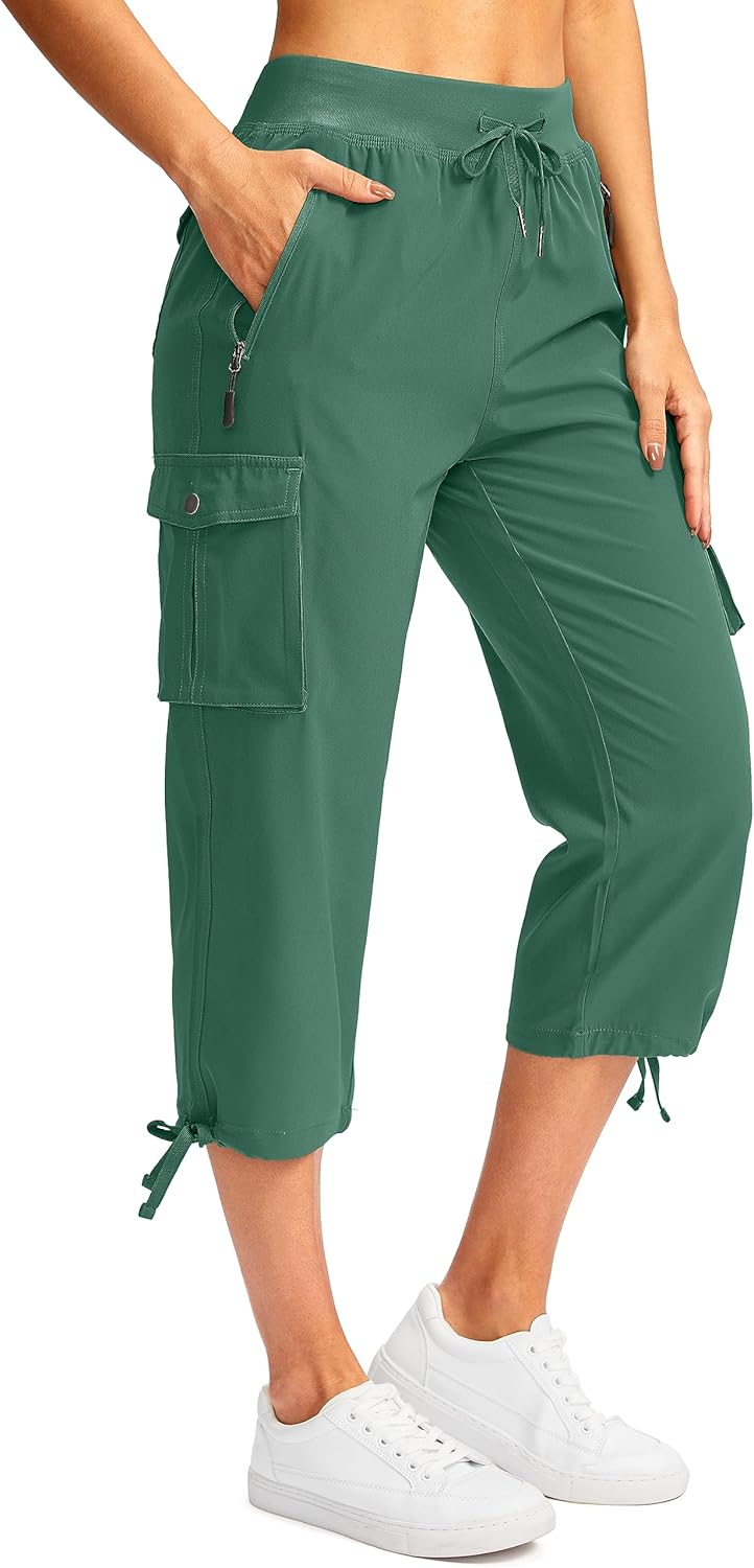 Soothfeel Women's Cargo Capris Pants for Summer Travel Hiking