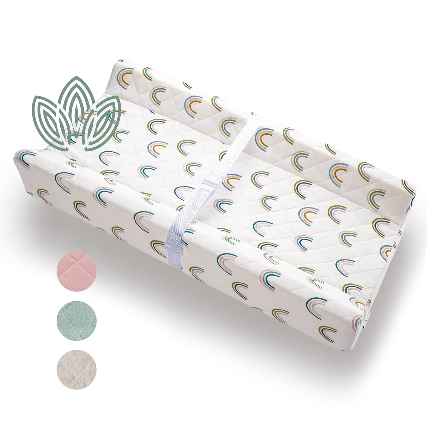 Organic Cotton Contoured Baby Changing Pad with Waterproof Foam