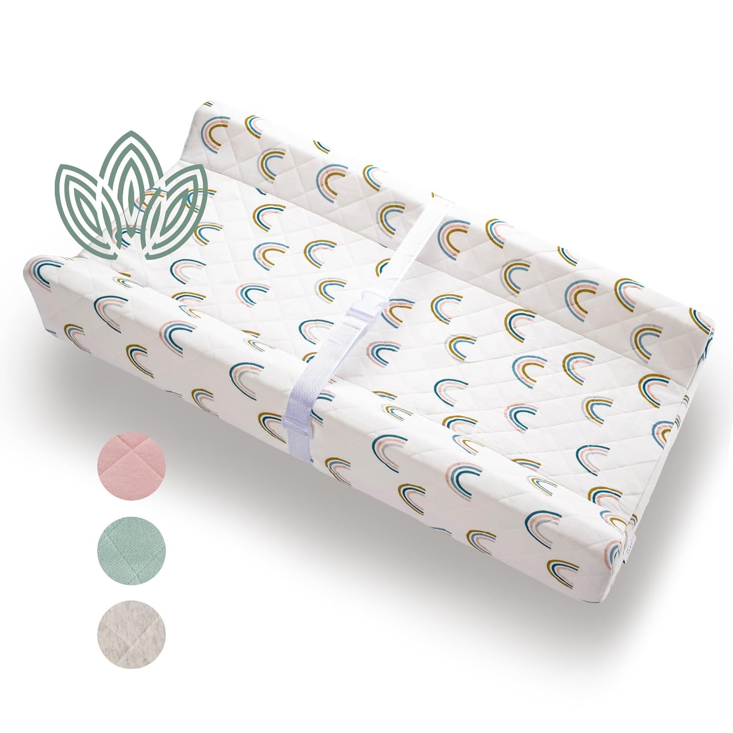 Organic Cotton Contoured Baby Changing Pad with Waterproof Foam