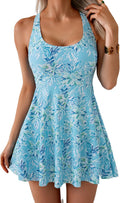 B2prity Women's One Piece Swimdress with Stylish Tummy Control