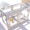 Clear Acrylic Dog Playpen Indoor for Small Pets - Transparent 6-Panel