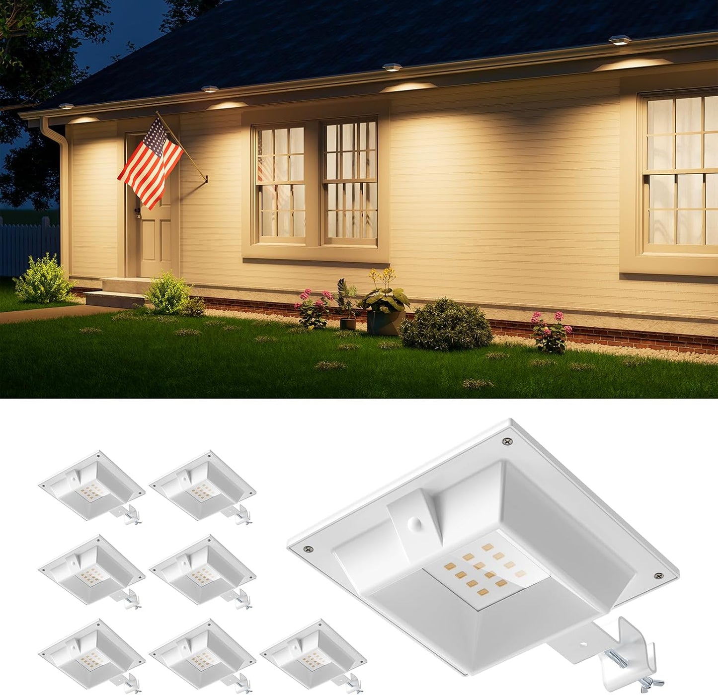 8 Pack Solar Powered Gutter Lights for Outdoor Spaces