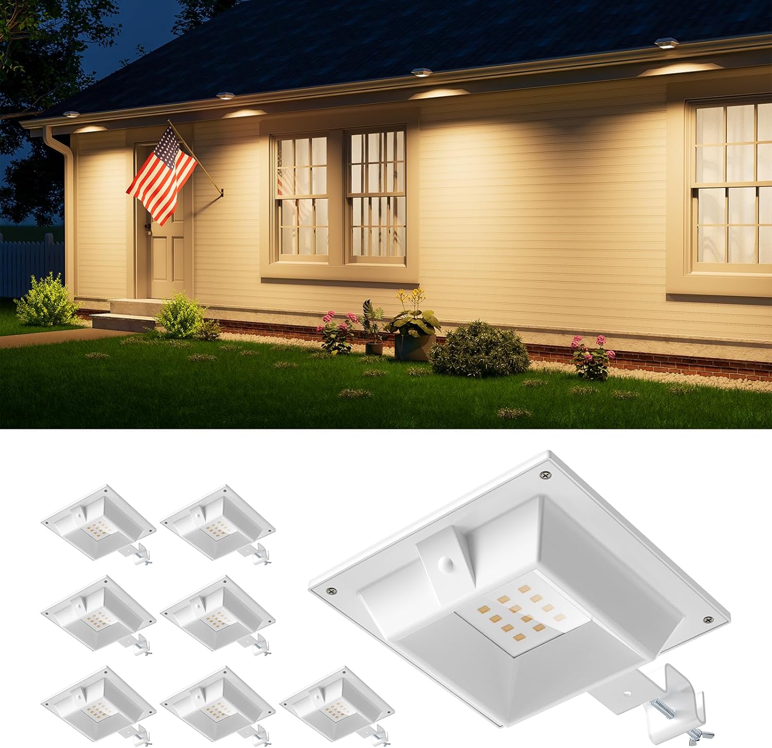 8 Pack Solar Powered Gutter Lights for Outdoor Spaces