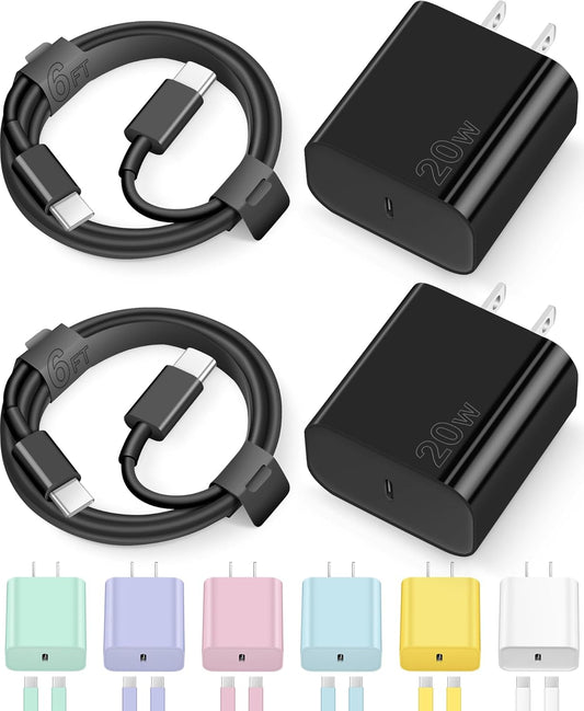 Fast Charge 2-Pack Cable Set for iPhone 16/15/Samsung