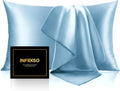 Mulberry Silk Pillowcases King Size 20x36 Light Blue 2-Pack - Gentle