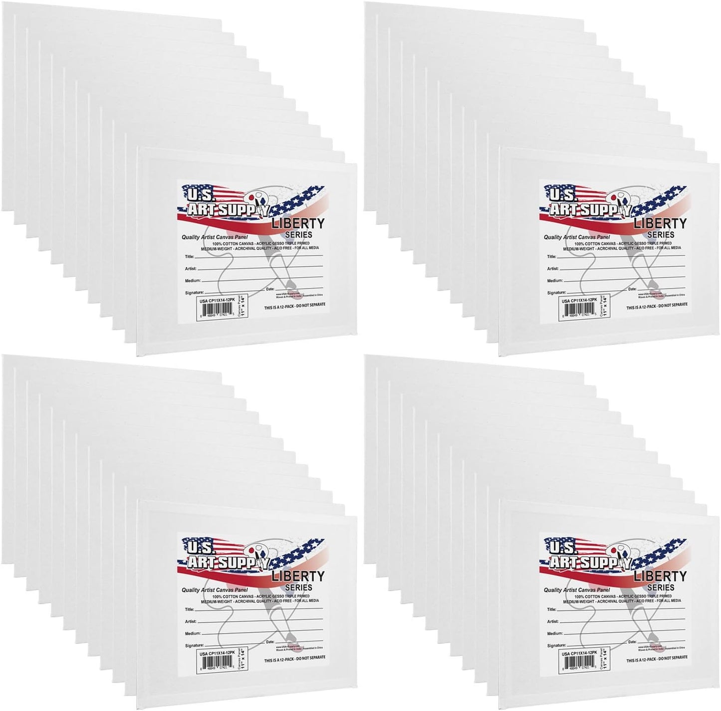 Professional Artist Quality Acid Free Canvas Panels 48-Pack