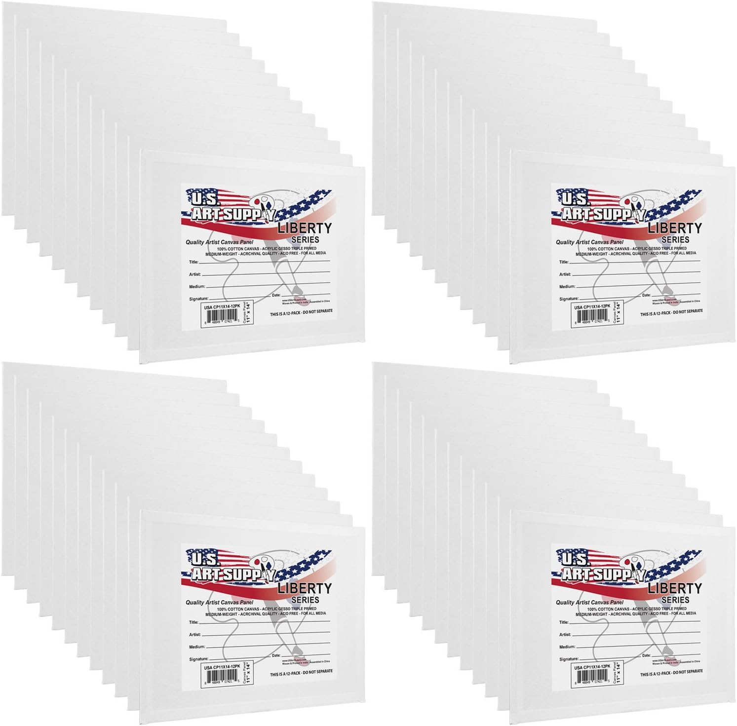 Professional Artist Quality Acid Free Canvas Panels 48-Pack