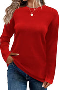 Cute Striped Sweater Crew Neck Pullover for Women - Lightweight Soft