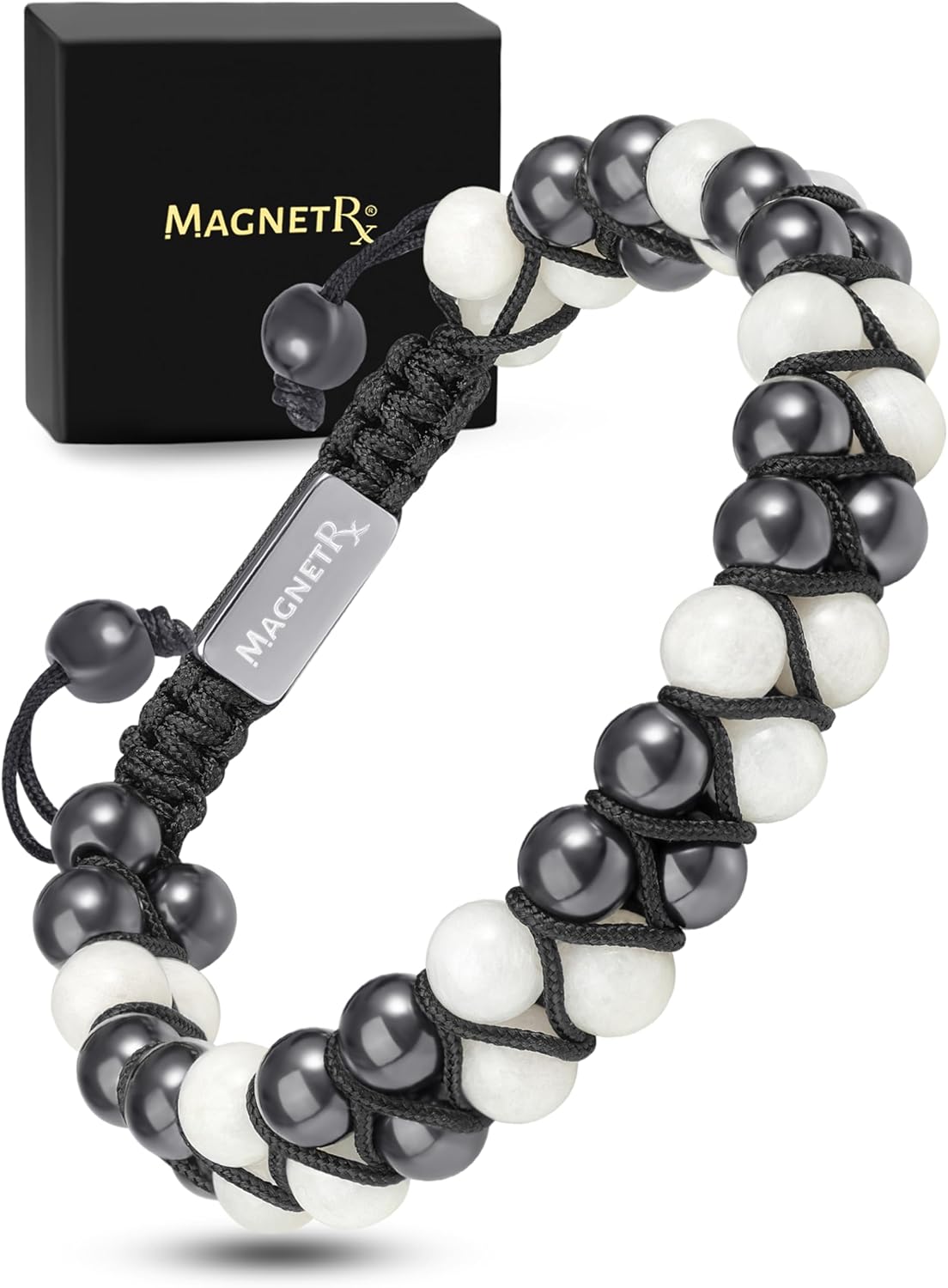 MagnetRX Hematite & Moonstone Bracelet for Women - Natural Beauty