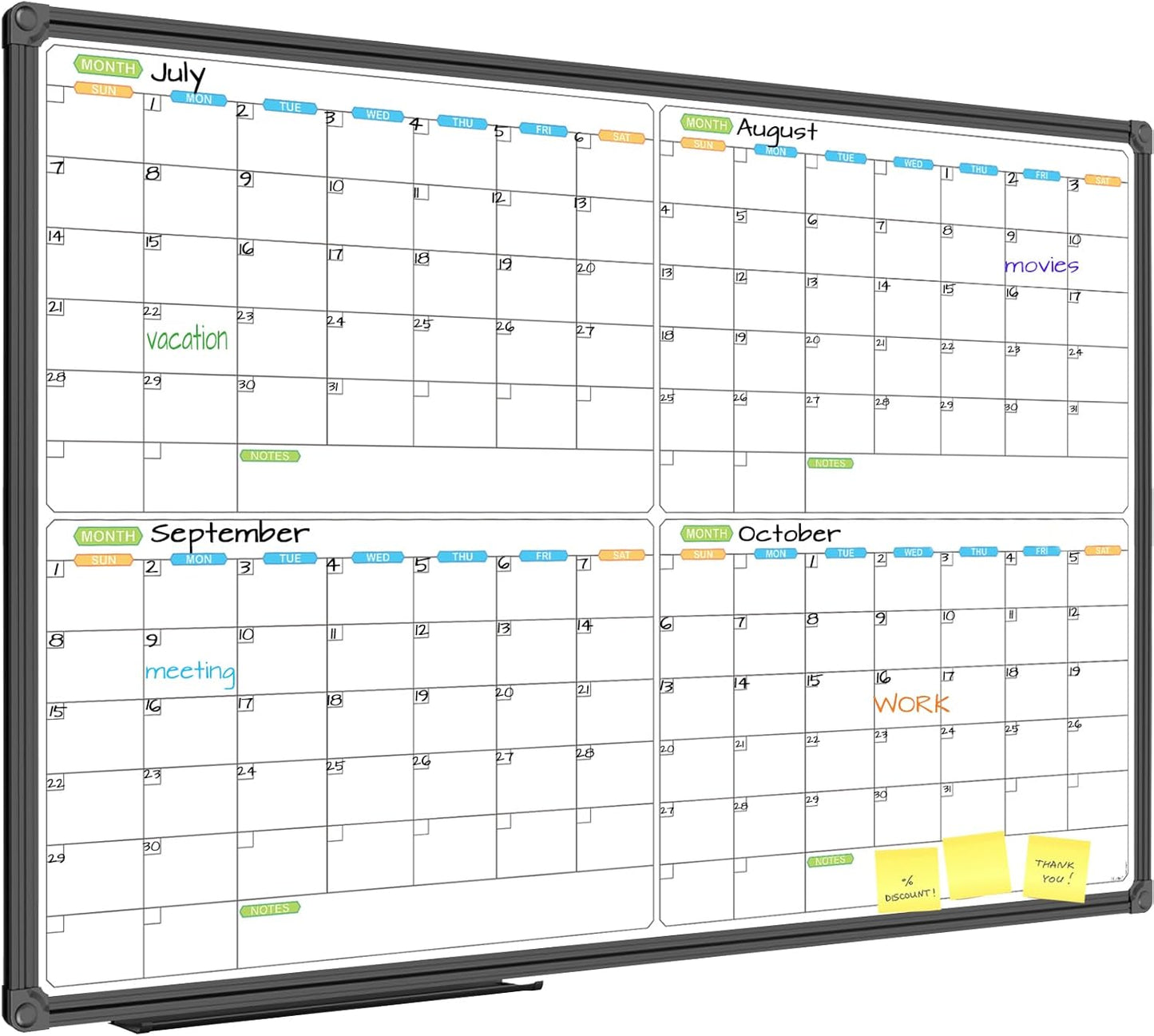 Magnetic Dry Erase Calendar Whiteboard for Home Office Use