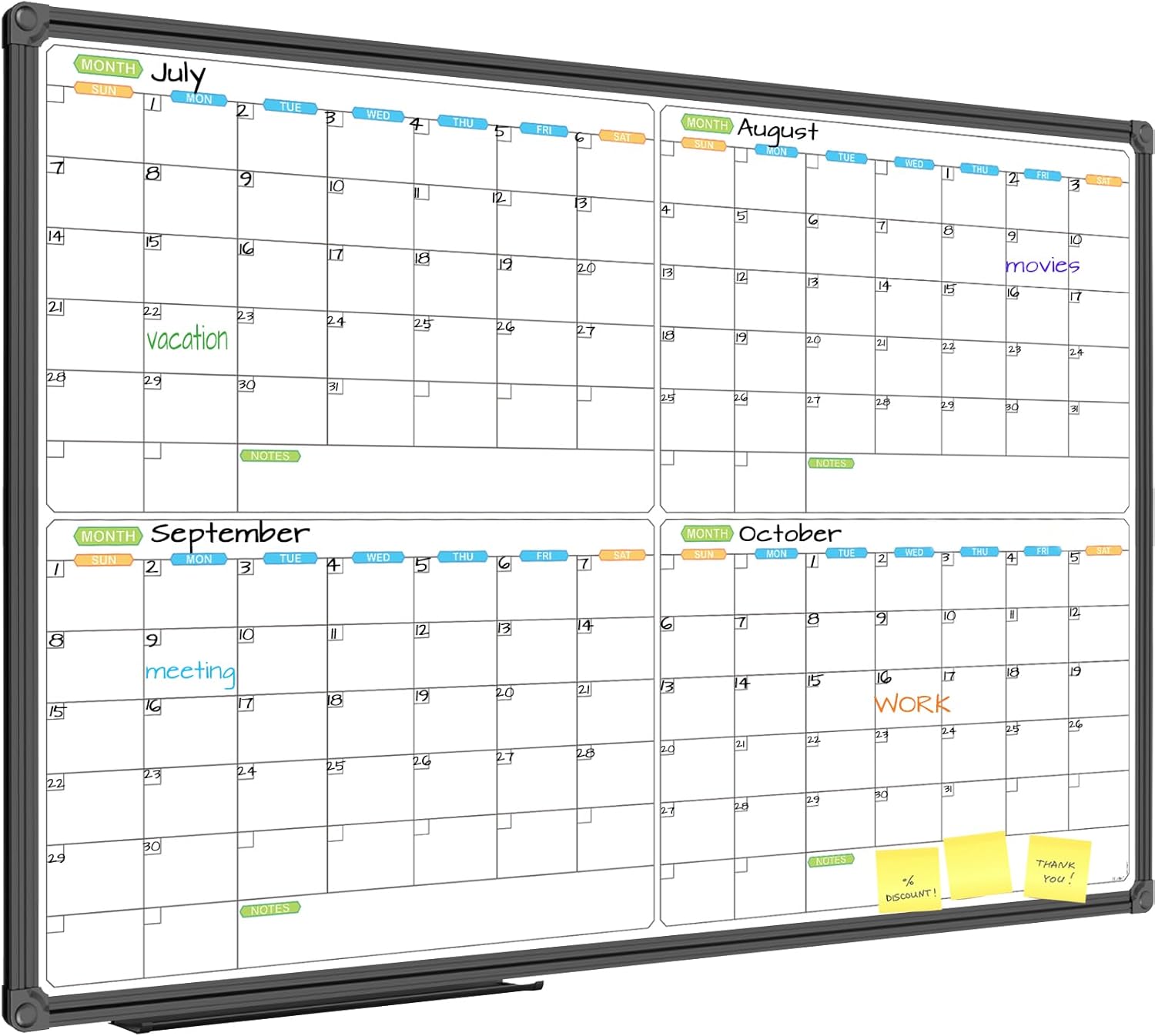 Magnetic Dry Erase Calendar Whiteboard for Home Office Use