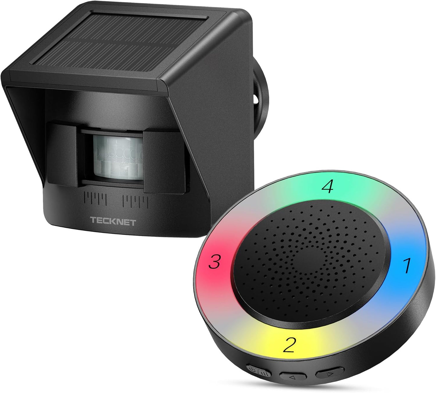 TECKNET Solar Wireless Driveway Alarm with Long Range & Melodies