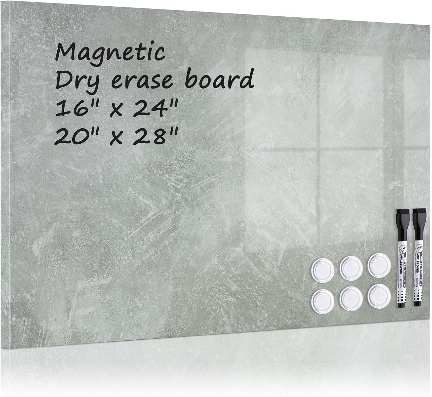 Dry Erase Magnetic Board for Wall - 24in x 16in Decorative Board