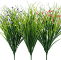 Artificial Tall Grass 6PCS 23in Faux Plants with Flowers - Lifelike