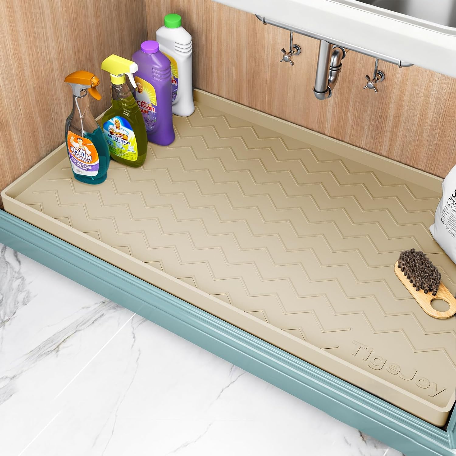 TigeJoy Waterproof Under Sink Mat for Kitchen and Bathroom Use