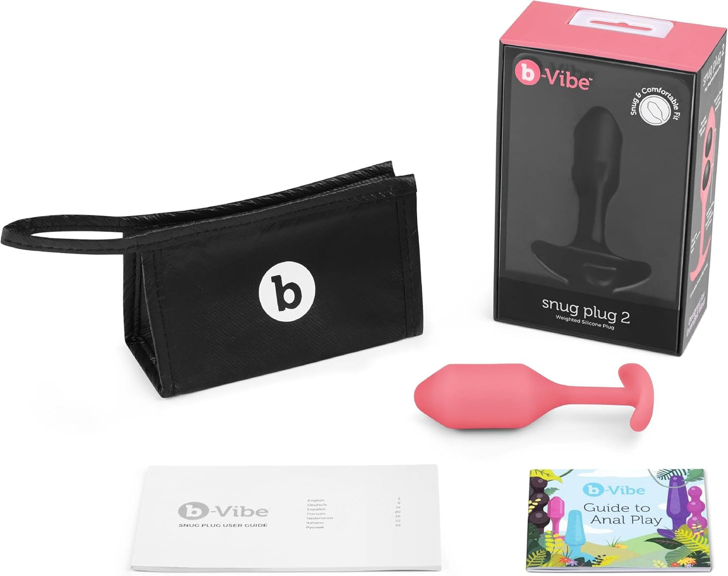 b-Vibe Snug Plug 2: Beginner Weighted Silicone Butt Plug