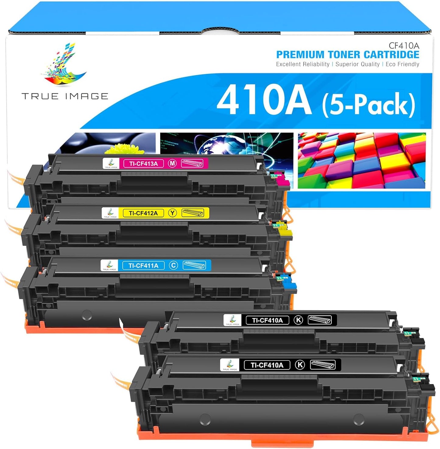 Vivid Prints Guaranteed - 410A/410X Toner Replacement (5-Pack)