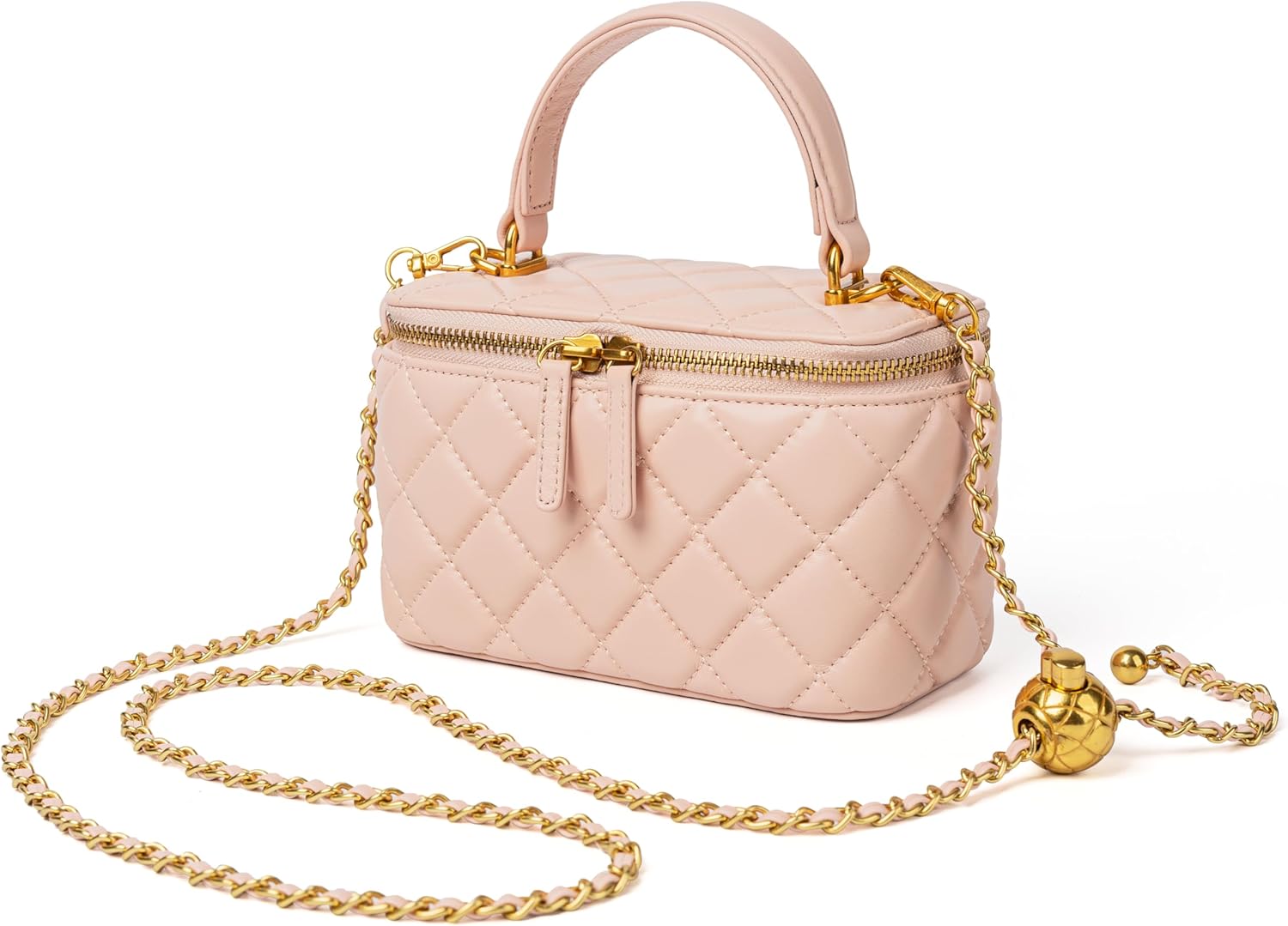 DORIS&JACKY Small Quilted Box Crossbody Purse for Women