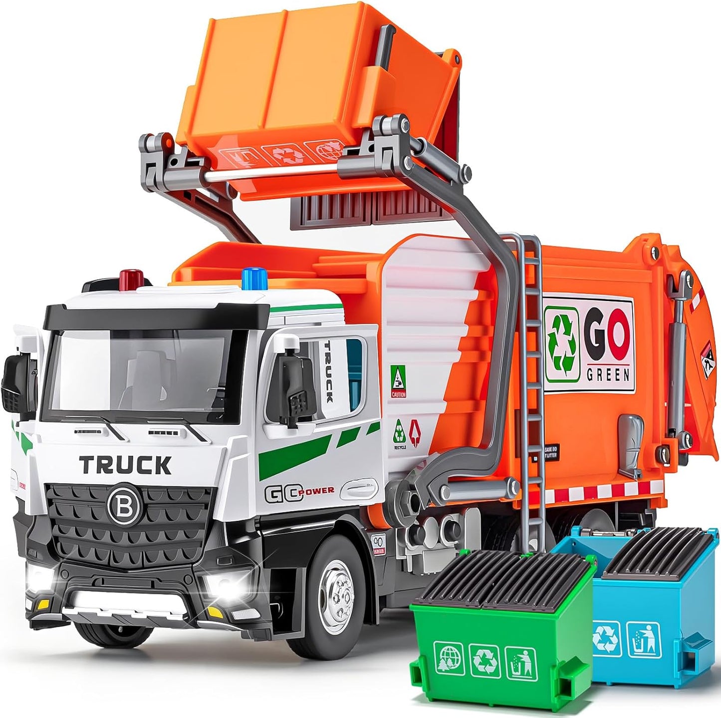 AUTO-Lift Function Garbage Truck Toy Set with Lights and Sounds