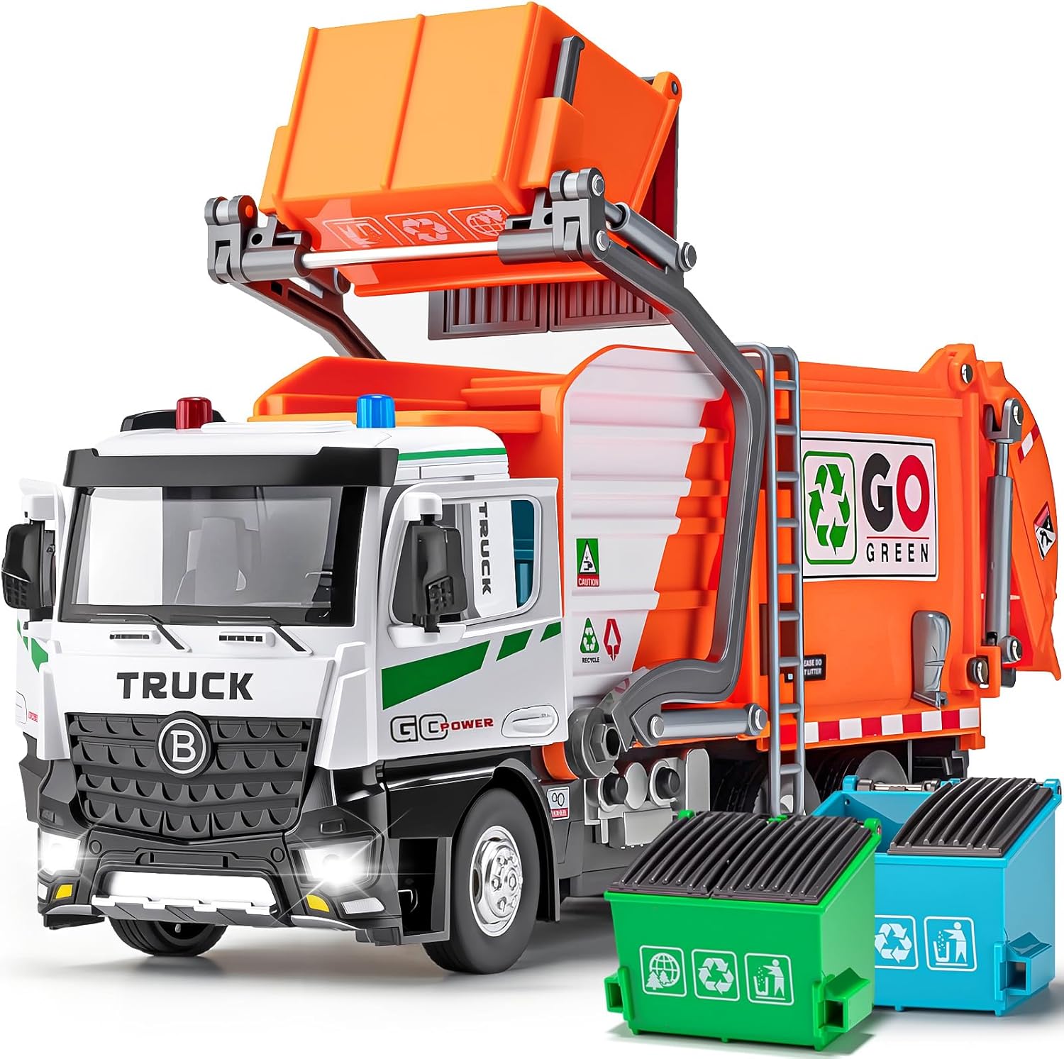 AUTO-Lift Function Garbage Truck Toy Set with Lights and Sounds