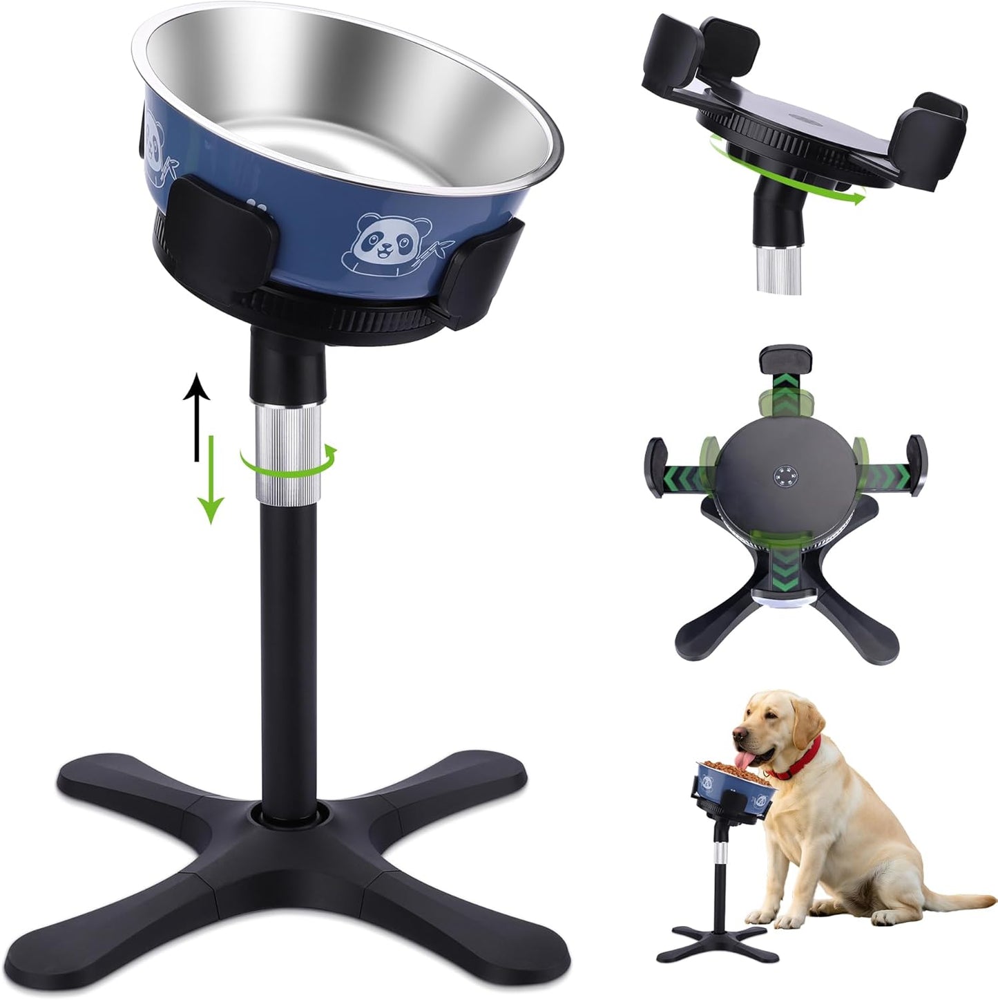 Elevated Dog Bowls for Large Dogs with Adjustable Height and Width