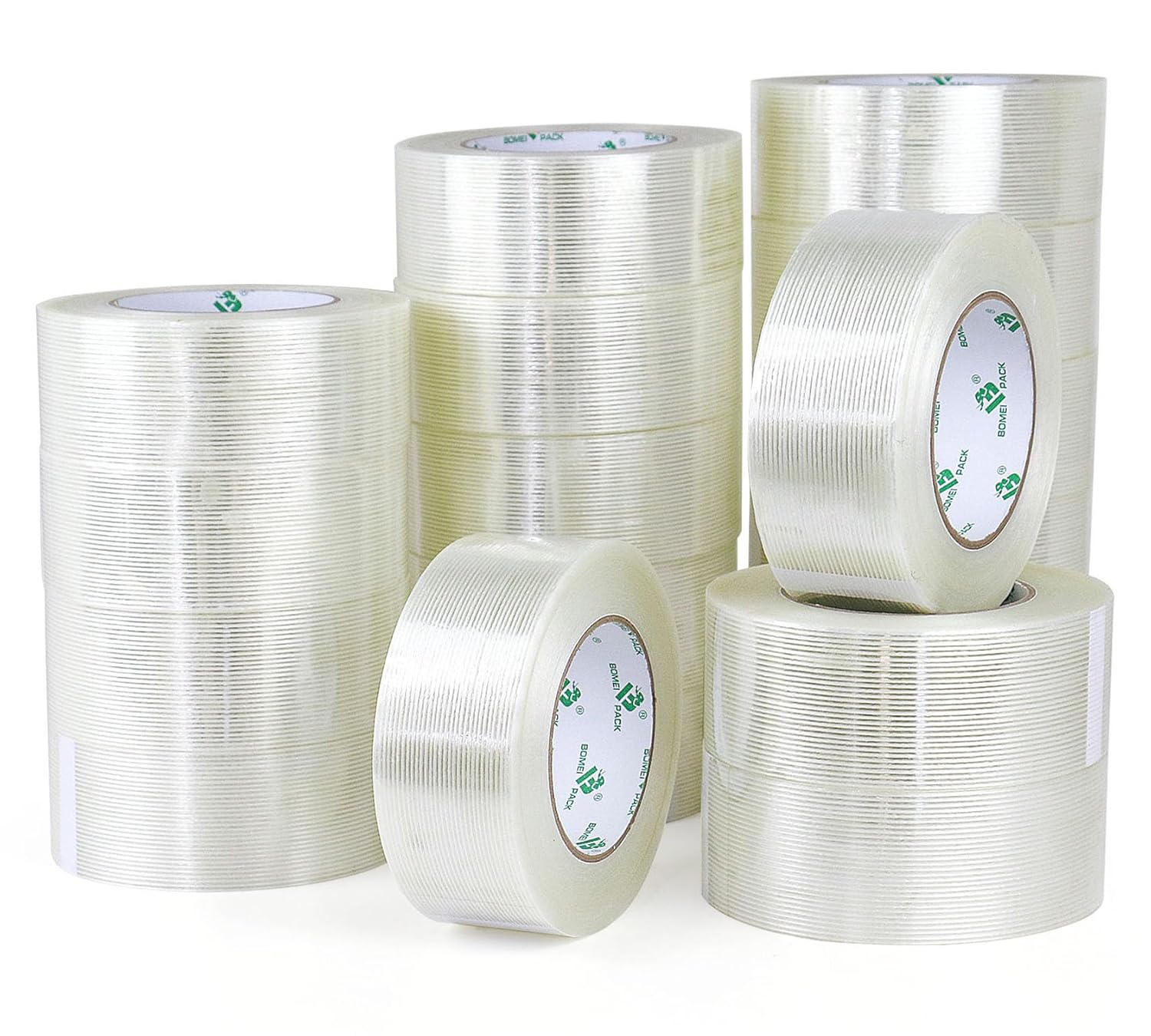 BOMEI PACK 18PACK Fiber Reinforced Packing Tape for Heavy Duty