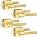 Gold Privacy Door Handles 4 Pack - Keyless Privacy Levers