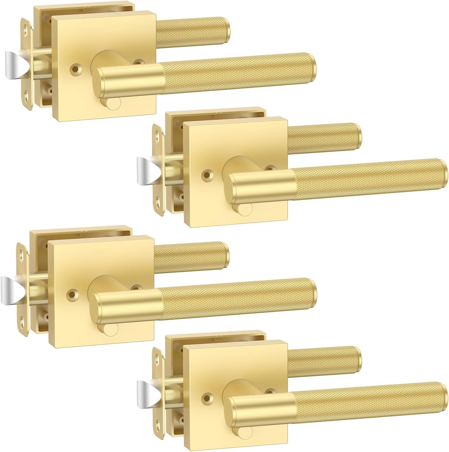 Asidrama 4 Pack Gold Privacy Door Handles for Every Room