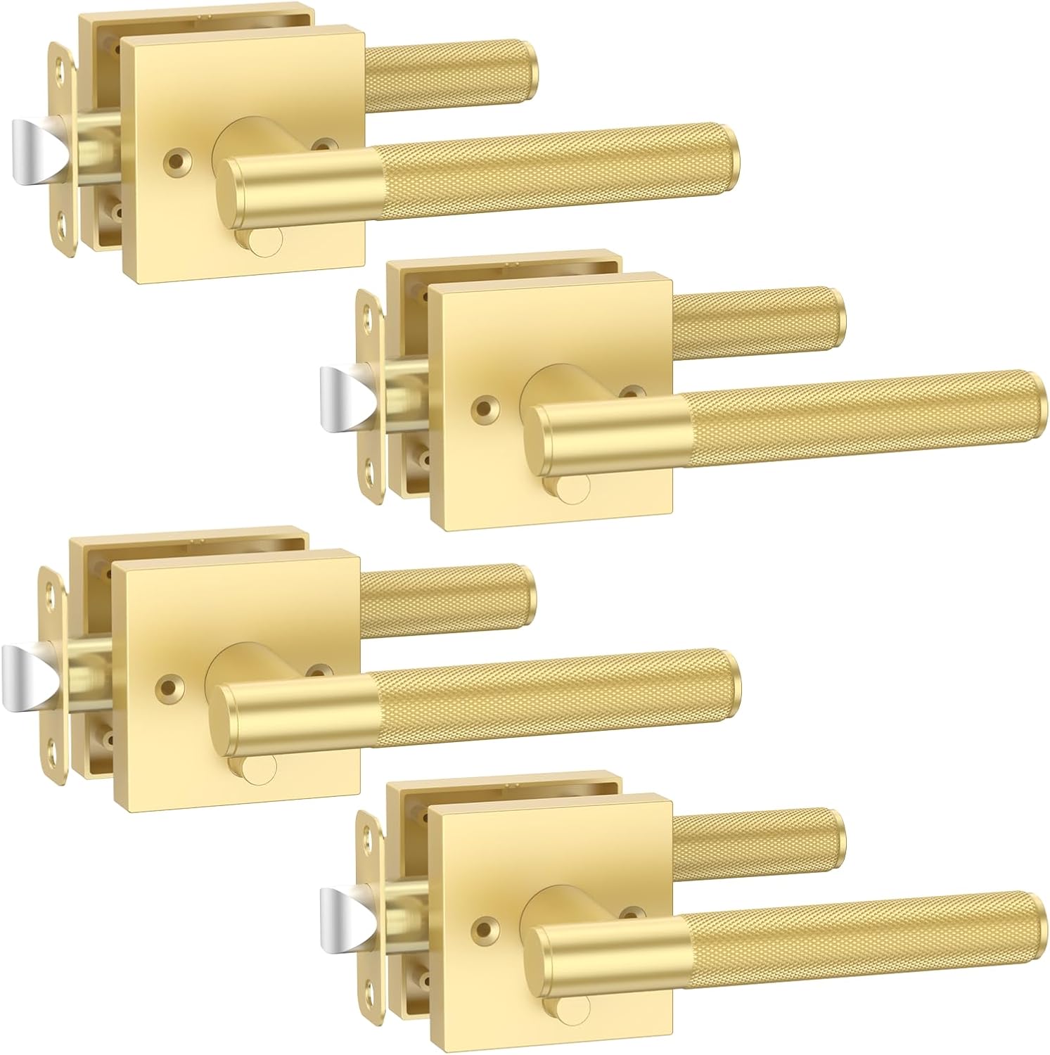 Asidrama 4 Pack Gold Privacy Door Handles for Every Room