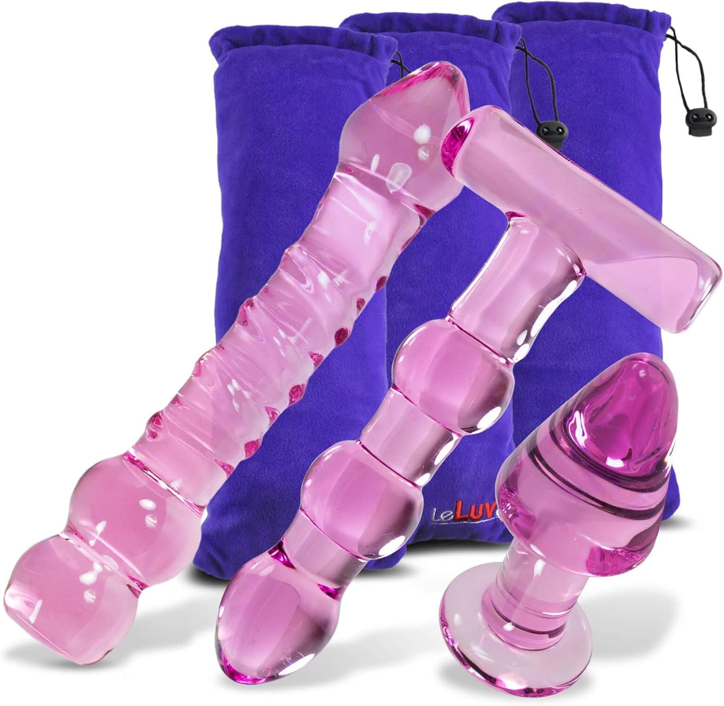 LeLuv Bubble Gum Glass Dildo and Butt Plug Gift Set Review