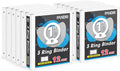 3 Ring Binder 1 Inch - 12 Pack White Letter Size Binders