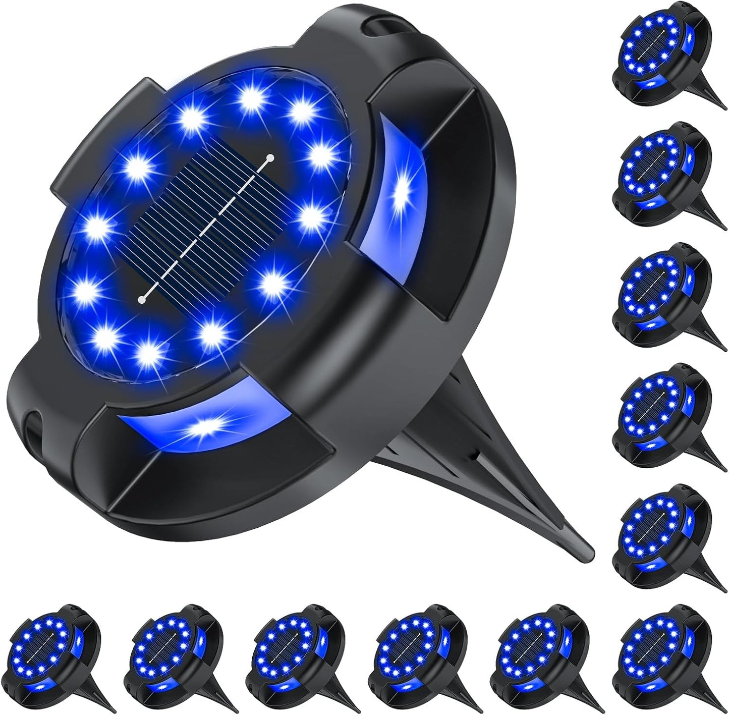 Bright Blue Solar Pathway Lights for Outdoor Walkway and Garden