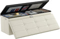 Storage Ottoman Bench 43in Beige - Fireproof & Waterproof Hideaway