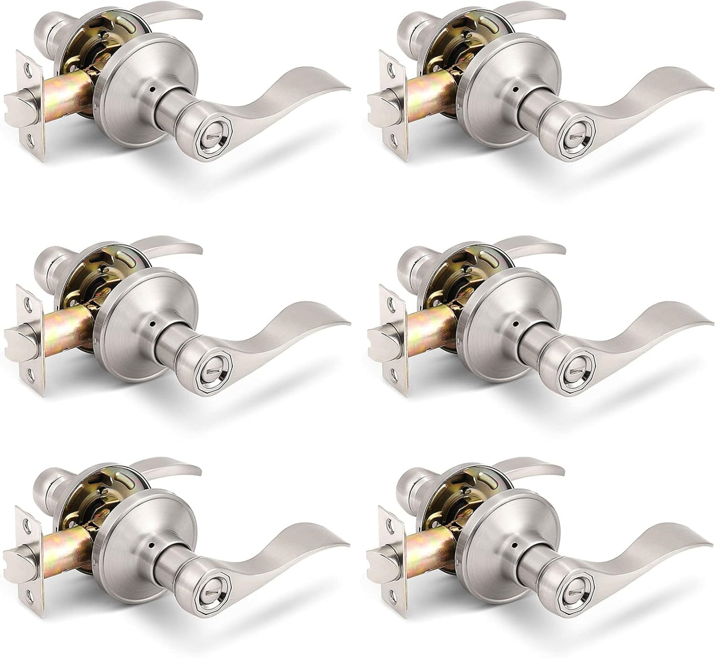 Gobrico 6 Pack Privacy Locksets for Bedroom and Bath Use