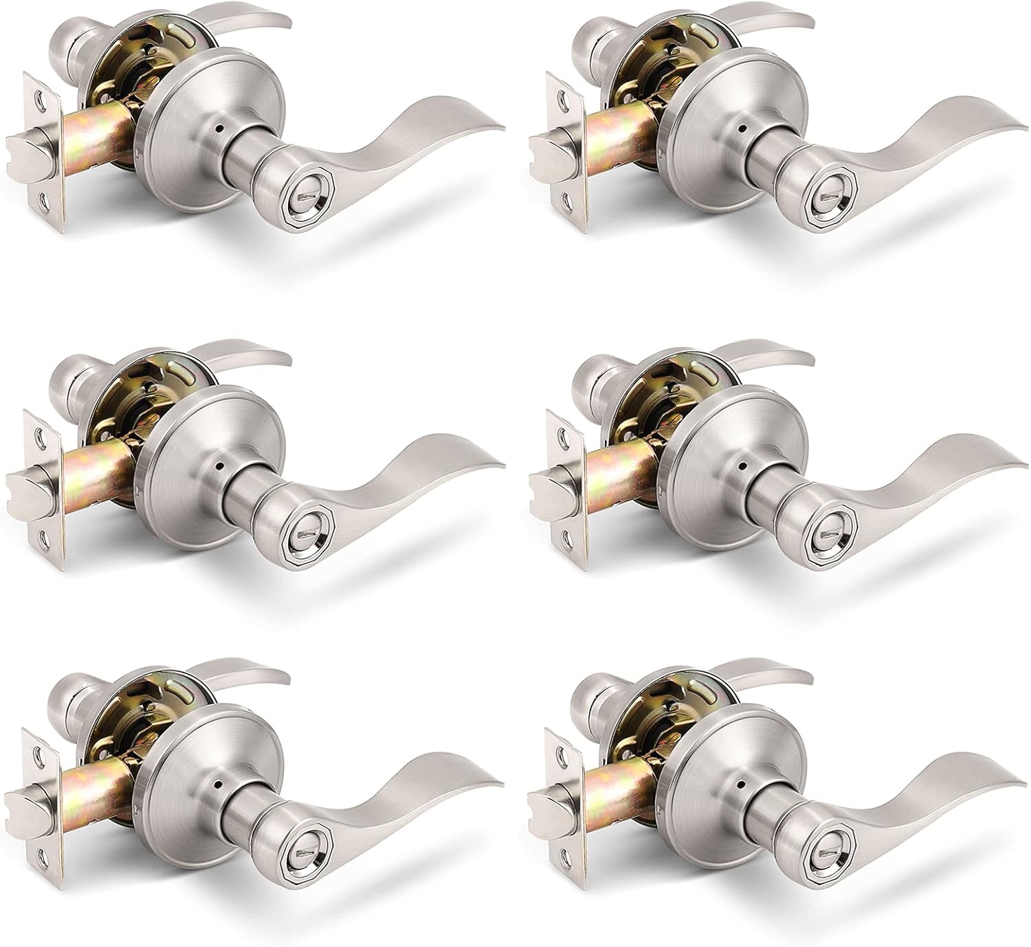 Gobrico 6 Pack Privacy Locksets for Bedroom and Bath Use