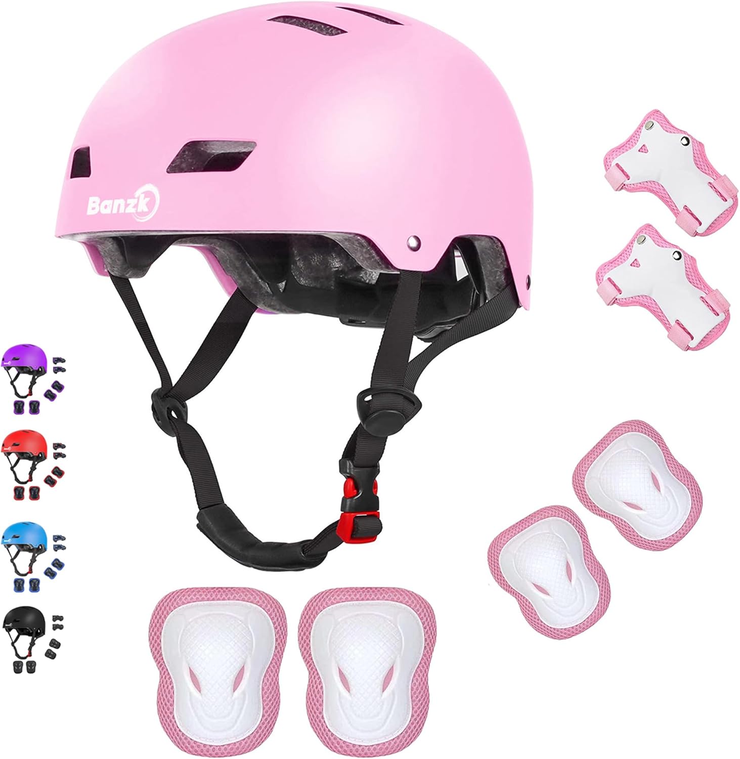Protective Kids Bike Helmet Set for Ages 3-14+ by Banzk