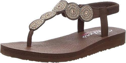 Skechers Women's Meditation-Stars & Sparkle Slingback Flip-Flop