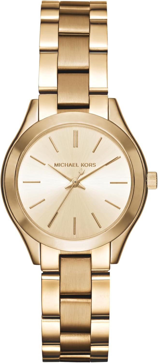 Michael Kors Slim Runway Women's Watch: Elegant Gold Tone Style